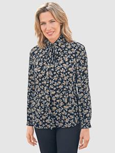 Bluse mit abnehmbarer Schluppe Paola Marineblau