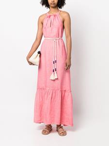 120% Lino Mouwloze jurk - Roze