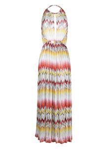 Missoni zigzag-woven long dress - Geel