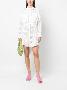 MSGM Broderie anglaise jurk - Wit