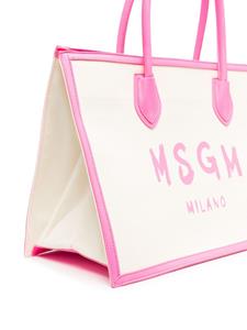 MSGM Kids Shopper met logoprint - Beige