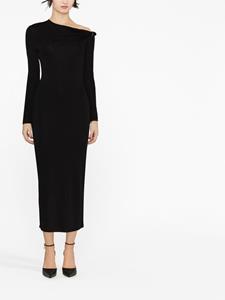 Versace Midi-jurk met lange mouwen - Zwart