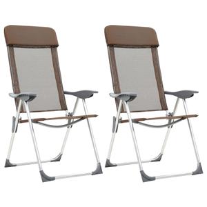 bonnevie Klappbare Campingstühle 2 Stk. Aluminium Braun vidaXL320374