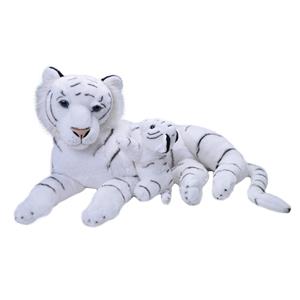 Wild Republic Grote Pluche knuffel dieren familie witte tijgers 80 cm -