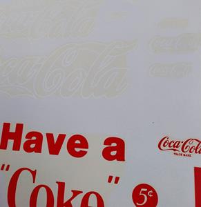 Fiftiesstore Coca-Cola Water Transfers Voor Vending Machines (met rode decals, 1 vel)