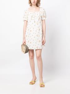 Tout a coup floral-embroidered cotton dress - Wit