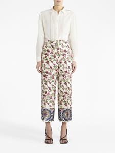 ETRO grape-print cropped trousers - Wit