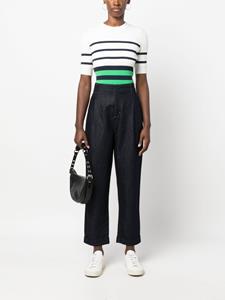 Moorer high-waisted cropped trousers - Blauw