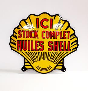 Fiftiesstore Huiles Shell Emaille Bord - 50 x 45cm