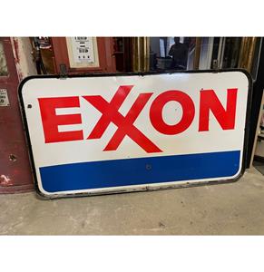 Fiftiesstore Exxon Emaille Bord - Met Frame - Dubbelzijdig - 210 x 115 cm