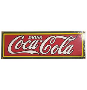 Fiftiesstore Drink Coca-Cola Emaille Bord - 46 x 15 cm - Ande Rooney 1989