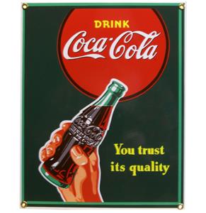 Fiftiesstore Coca-Cola - You Trust It's Quality Emaille Bord - 29 x 23 cm