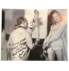 Fiftiesstore Marilyn Monroe Poster Earl Moran Handtekening 52 x 41 cm