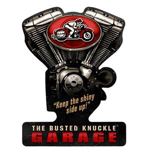 Fiftiesstore The Busted Knuckle Garage V-Twin Zwaar Metalen Bord