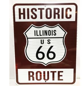 Fiftiesstore Historic Route 66 Illinois Snelweg Bord - Reflecterend