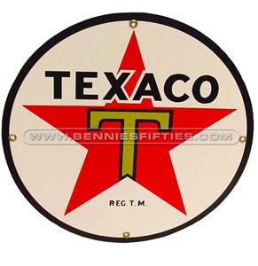 Fiftiesstore Texaco Emaille Logobord Groot