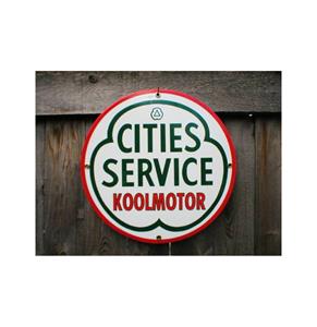 Fiftiesstore Cities Service Koolmotor Emaille Bord