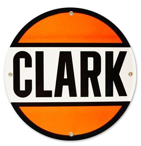 Fiftiesstore Clark Gasoline Logo Emaille Bord 12 / 30 cm