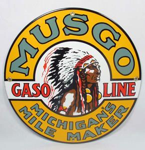 Fiftiesstore Musgo Gasoline Emaille Bord 12 / 30 cm