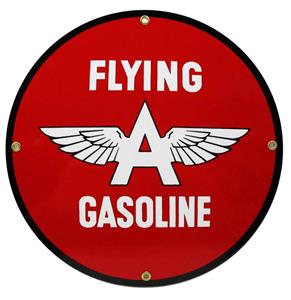 Fiftiesstore Flying A Gasoline Logo Emaille Bord 12 / 30 cm