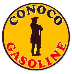 Fiftiesstore Conoco Gasoline Emaille Bord 30 cm