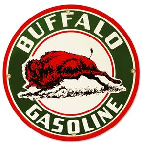 Fiftiesstore Buffalo Gasoline Emaille Bord 12 / 30 cm