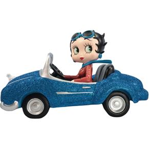 Fiftiesstore Betty Boop In Car (Blauw Glitter) Beeld