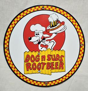 Fiftiesstore Dog n Suds Rootbeer Emaille Bord