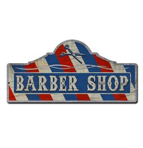 Fiftiesstore Barber Shop Heavy Gauge Metal Sign 66,5 x 31,5 cm