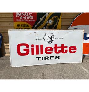Fiftiesstore Gilette Tires Metalen Bord - Origineel - 236 x 114 cm