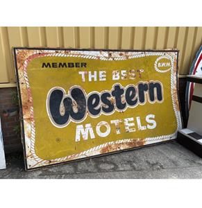 Fiftiesstore The Best Western Motels Metalen Bord - Origineel - 238 x 145 cm