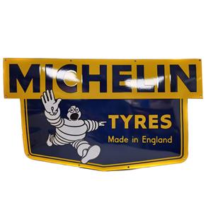 Fiftiesstore Michelin Tyres Made In England Emaille Bord - 53 x 90 cm