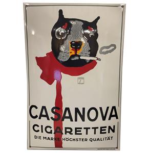 Fiftiesstore Casanova Cigaretten Emaille Bord - Beperkte Oplage - 60 x 40 cm