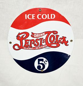 Fiftiesstore Ice Cold Pepsi-Cola Emaille Bord 12 / 30 cm