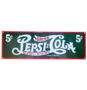Fiftiesstore Drink Pepsi-Cola Delicious - Healthful Emaille Bord - 46 x 15 cm - Ande Rooney 1991