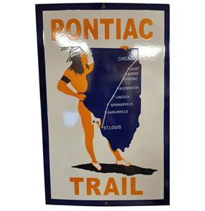 Fiftiesstore Pontiac Trail Emaille Bord - Origineel - 61 x 39 cm