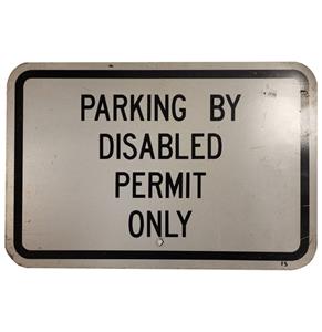 Fiftiesstore Parking By Disabled Permit Only Metalen Straatbord - Origineel - 46 x 30 cm