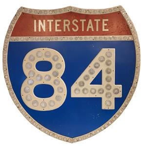 Fiftiesstore Interstate 84 Straatbord - Origineel - 91 x 91 cm