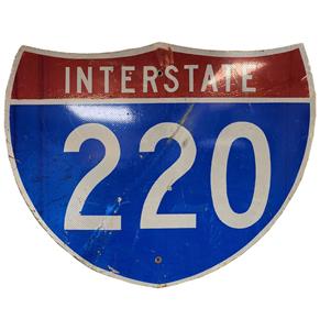 Fiftiesstore Interstate 220 Straatbord - Origineel - 76 x 61 cm