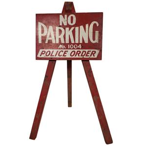 Fiftiesstore No Parking Police Order Houten Bord - Origineel