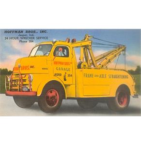 Fiftiesstore Grote Gele Sleepwagen - Vintage Foto, Kunst Afdruk