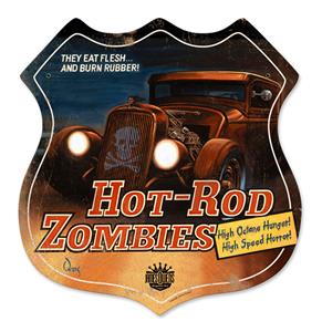 Fiftiesstore Hot-Rod Zombies Zwaar Metalen Bord