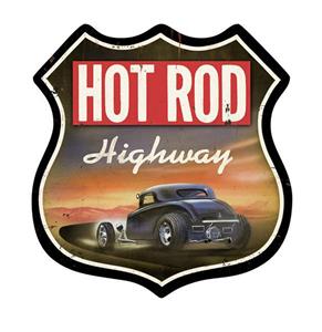 Fiftiesstore Hot Rod Highway Zwaar Metalen Bord