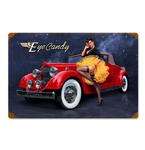 Fiftiesstore Eye Candy Classic Car Petticoat Zwaar Metalen Bord