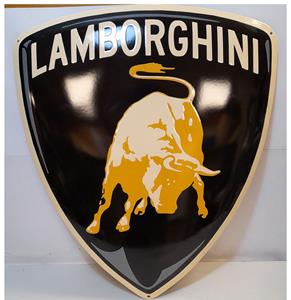 Fiftiesstore Lamborghini Logo Porceleinen Bord- 60 x 52cm