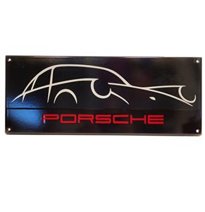 Fiftiesstore Porsche Silhouette Emaille Bord - 50 x 20 cm