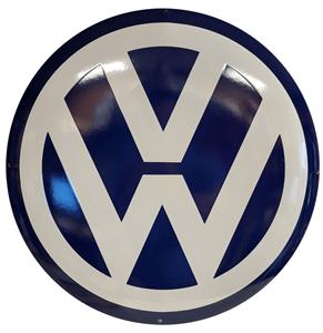 Fiftiesstore Volkswagen Logo Emaille Bord - 41 cm ø