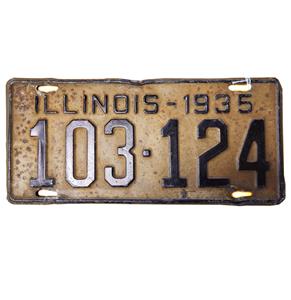 Fiftiesstore Illinois Kentekenplaat - 1935 - Origineel