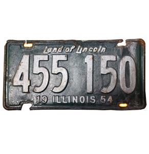 Fiftiesstore Illinois Kentekenplaat - 1954 - Origineel