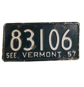 Fiftiesstore Vermont 1957 Kentekenplaat - Origineel